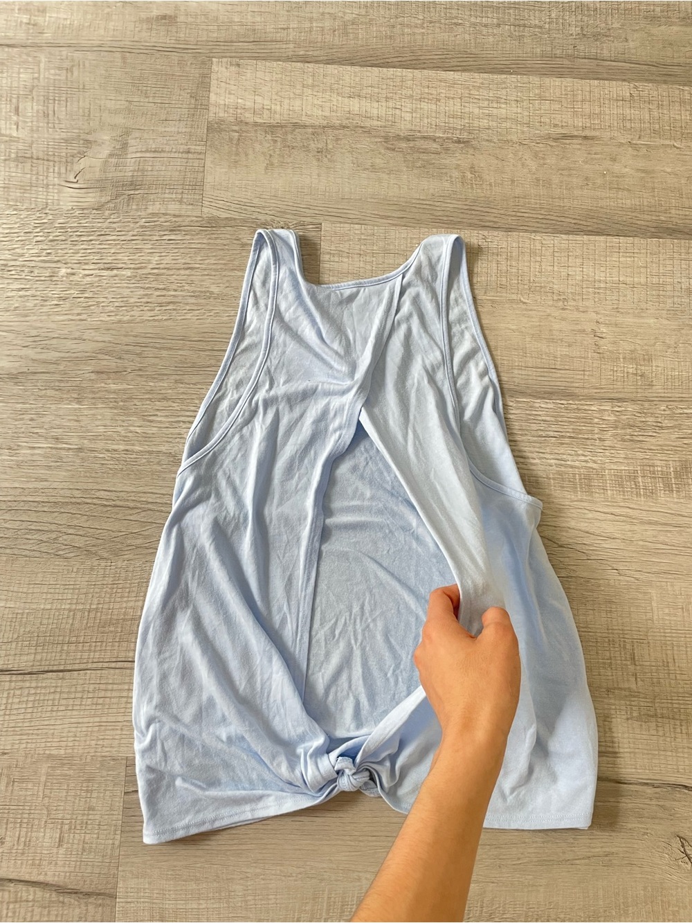 Mossimo Supply Co. Light Blue Twist-Front Racerback Tank